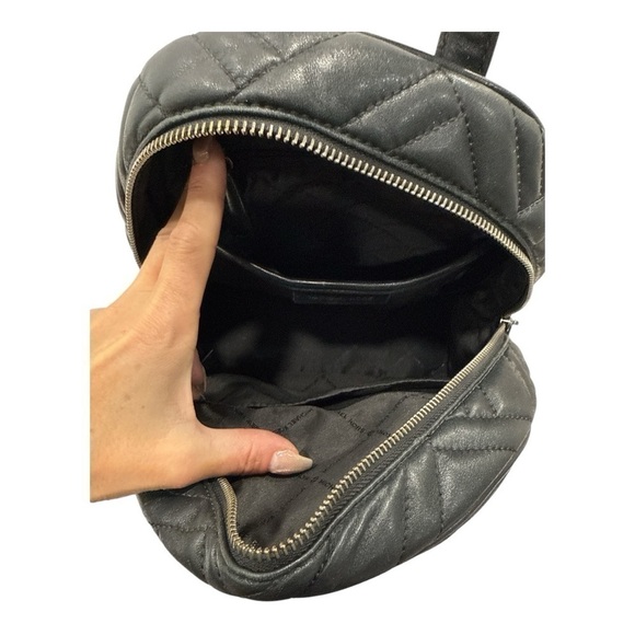 Michael Kors Abbey Medium Backpack Leather Quilted Black - Picture 9 of 11